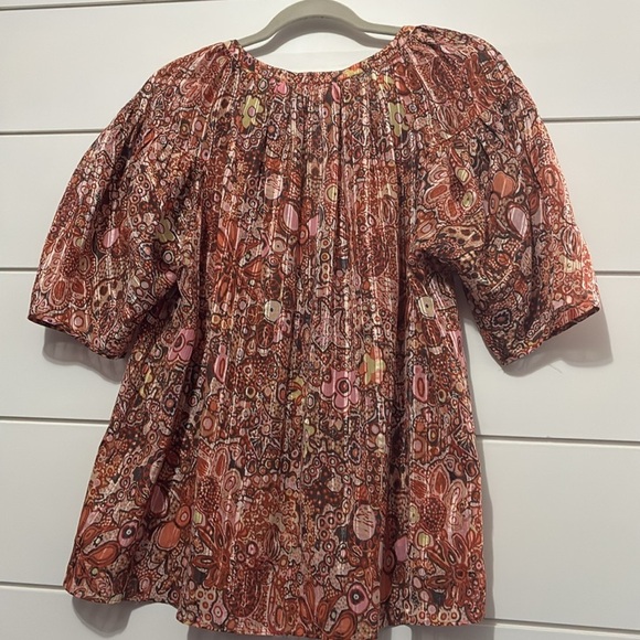 A.L.C Julianna Silk Short-sleeve Top In Sorbet Multi Size 4 - Picture 11 of 11